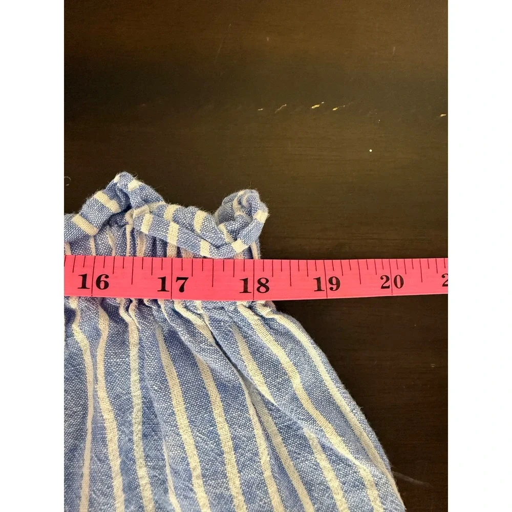 BeachLunchLounge Pants Women's Extra Large Striped Linen Blend Pants Drawstring‎
